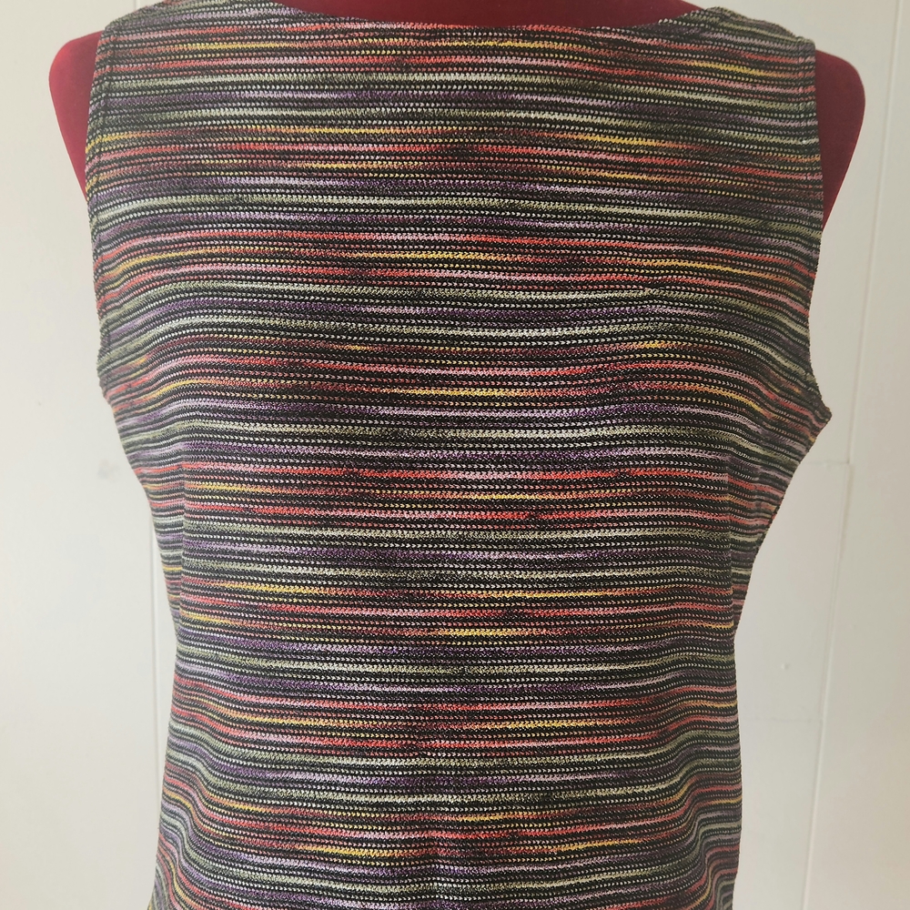 Vintage Rainbow Striped Chicos Design Size 1 Tank Top